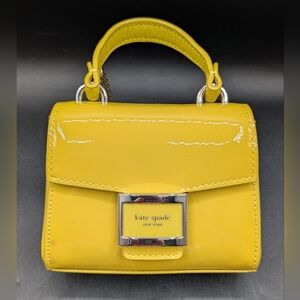 Kate Spade Katy KD799 Micro Cross body, Chartreuse Patent Leather, New AS IS